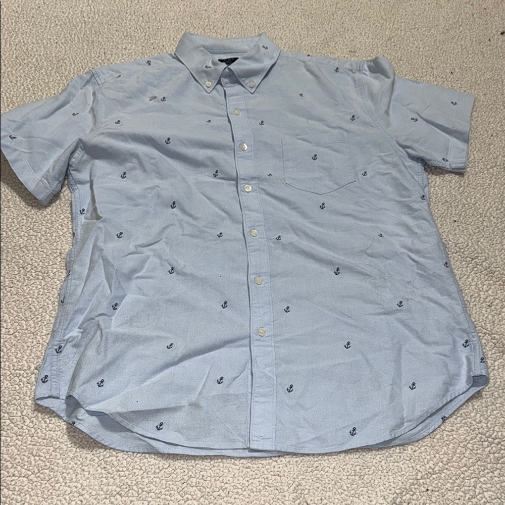 J. Crew Blue Casual Button Down Shirt Relaxed Fit